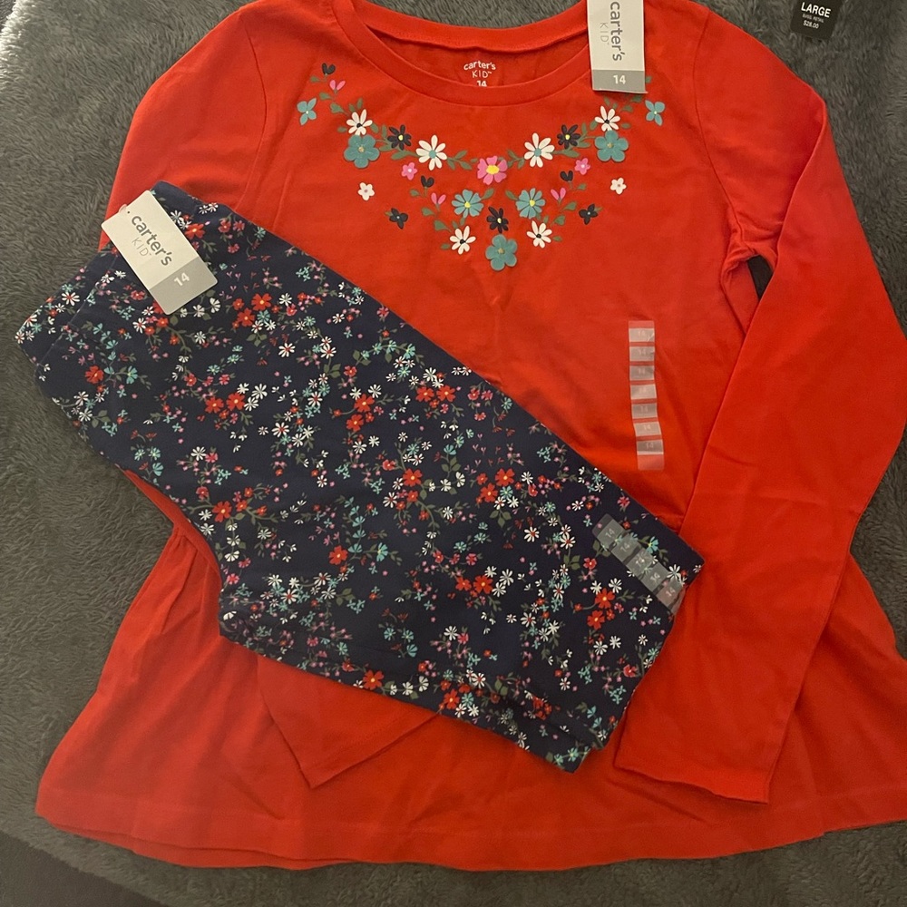 Girl Floral Leggings Set